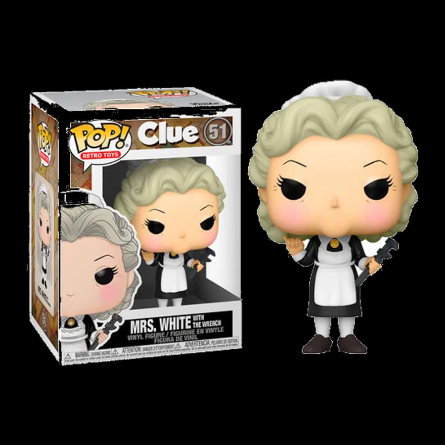 FUNKO POP! RETRO TOYS: CLUE - MRS WHITE WITH THE WRENCH #51 VINYL FIGURE