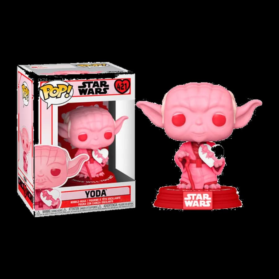 FUNKO POP! STAR WARS: VALENTINES - YODA WITH HEART #421 BOBBLE-HEAD VINYL FIGURE