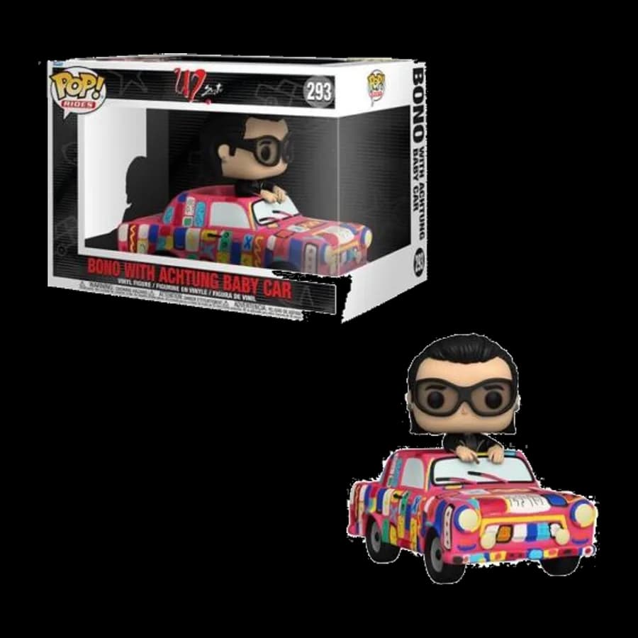FUNKO POP! RIDES SUPER DELUXE: U2 ZOO TV - BONO WITH ACHTUNG BABY CAR #293 VINYL FIGURE