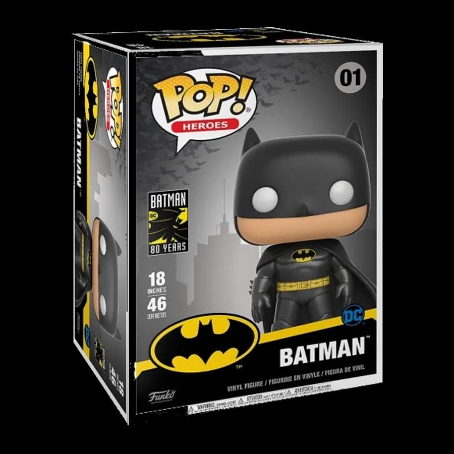 FUNKO POP! MEGA HEROES : DC MEGA HEROES : DC BATMAN 80 YEARS - BATMAN #01 VINYL FIGURE (18'')