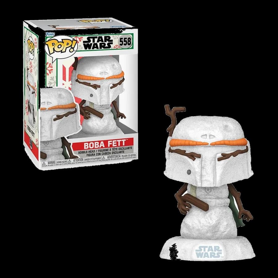 FUNKO POP! DISNEY STAR WARS: HOLIDAY - BOBA FETT (SNWMN) #558 BOBBLE-HEAD VINYL FIGURE