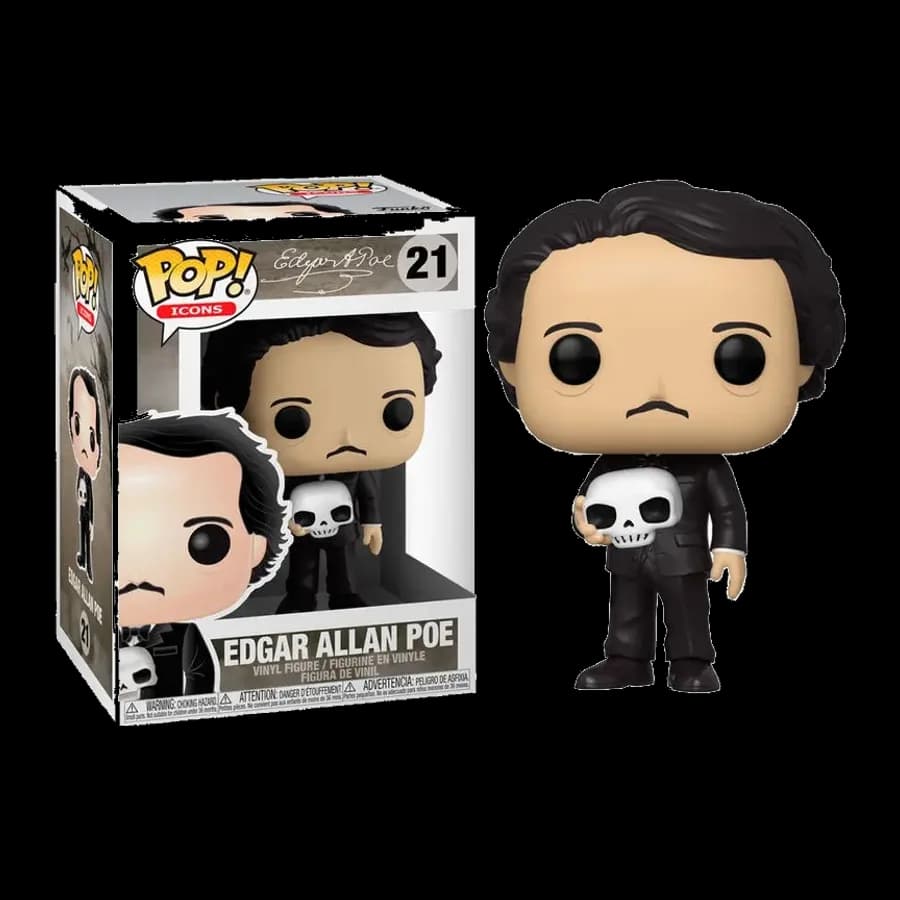 FUNKO POP! ICONS: EDGAR ALLEN POE W/SKULL #21 VINYL FIGURE