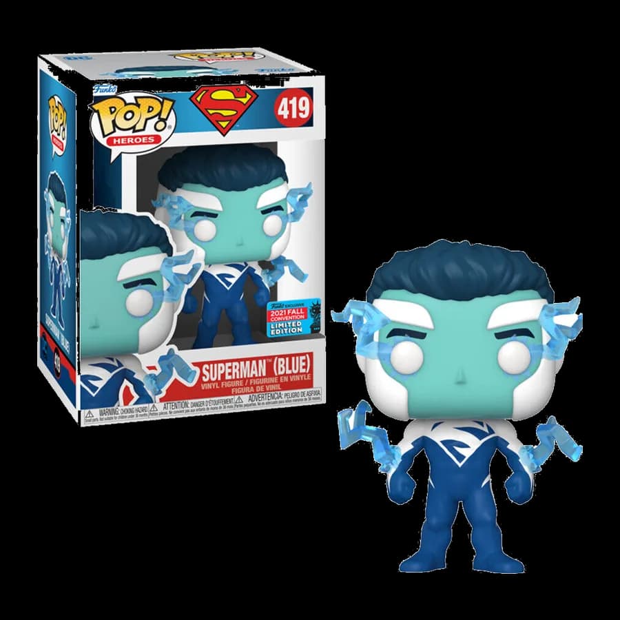 FUNKO POP! HEROES: DC - SUPERMAN (BLUE) (CONVENTION SPECIAL EDITION) #419 VINYL FIGURE