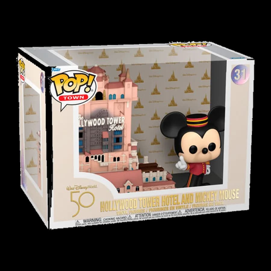 FUNKO POP! TOWN: WALT DISNEY WORLD 50TH ANNIVERSARY - HOLLYWOOD TOWER HOTEL AND MICKEY MOUSE #31 VINYL FIGURE