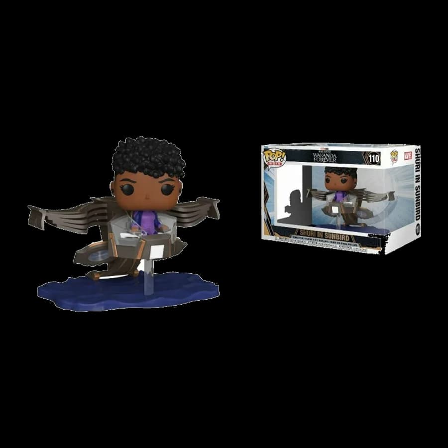 FUNKO POP! RIDES SUPER DELUXE: MARVEL BLACK PANTHER WAKANDA FOREVER - SHURI IN SUNBIRD #110 BOBBLE-HEAD VINYL FIGURE