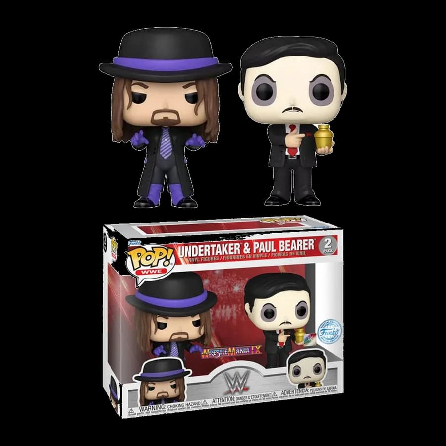 FUNKO POP! & PIN 2-PACK: WWE - UNDERTAKER & PAUL BEARER WITH PIN (GAMESTOP EXLUSIVE) VINYL FIGURES