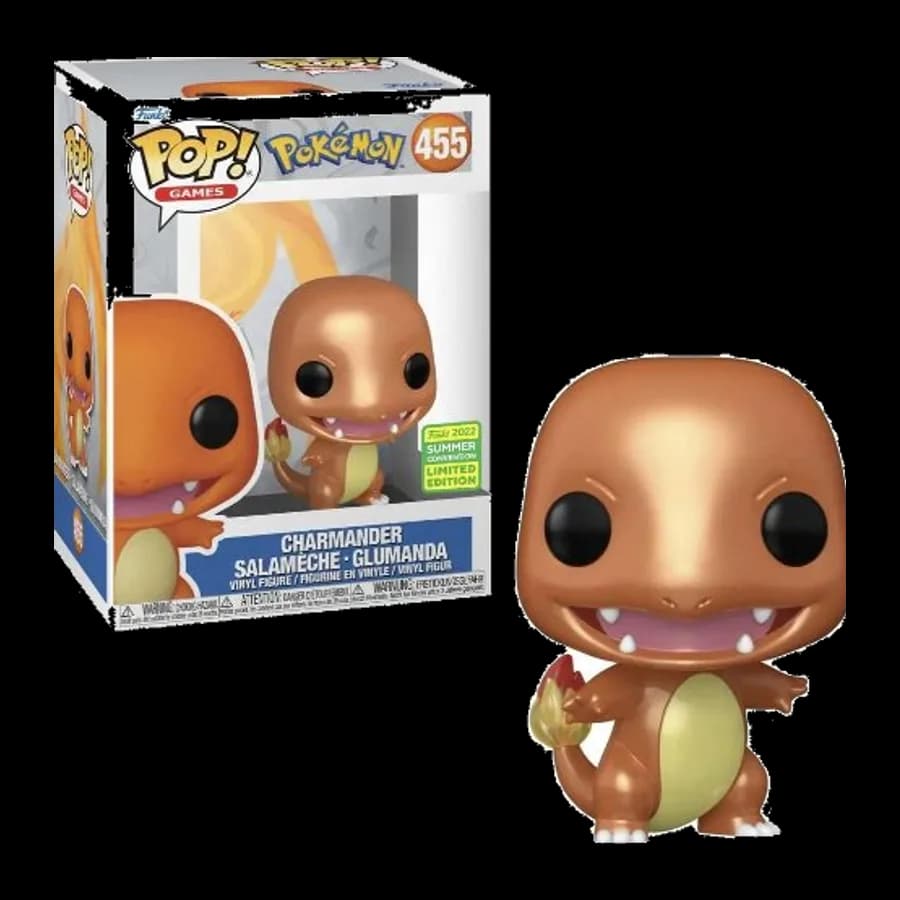 FUNKO POP! GAMES: POKEMON - CHARMANDER SALAMECHE - GLUMANDA (METALLIC) (CONVENTION LIMITED EDITION) #455 VINYL FIGURE