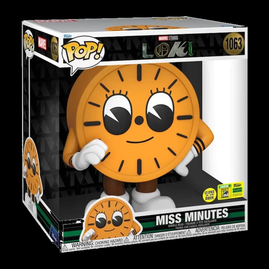 FUNKO POP! JUMBO: MARVEL LOKI - MISS MINUTES (GLOWS IN THE DARK) (CONVENTION LIMITED EDITION) #1063 BOBBLE-HEAD VINYL FIGURE (10'')