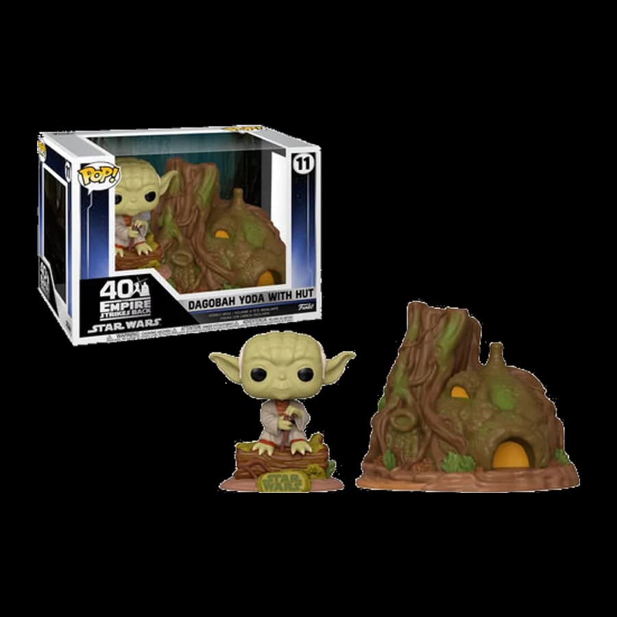 FUNKO POP! DISNEY STAR WARS THE EMPIRE STRIKES BACK 40th - DRAGOBAH YODA WITH HUT #11 BOBBLE-HEAD VINYL FIGURE