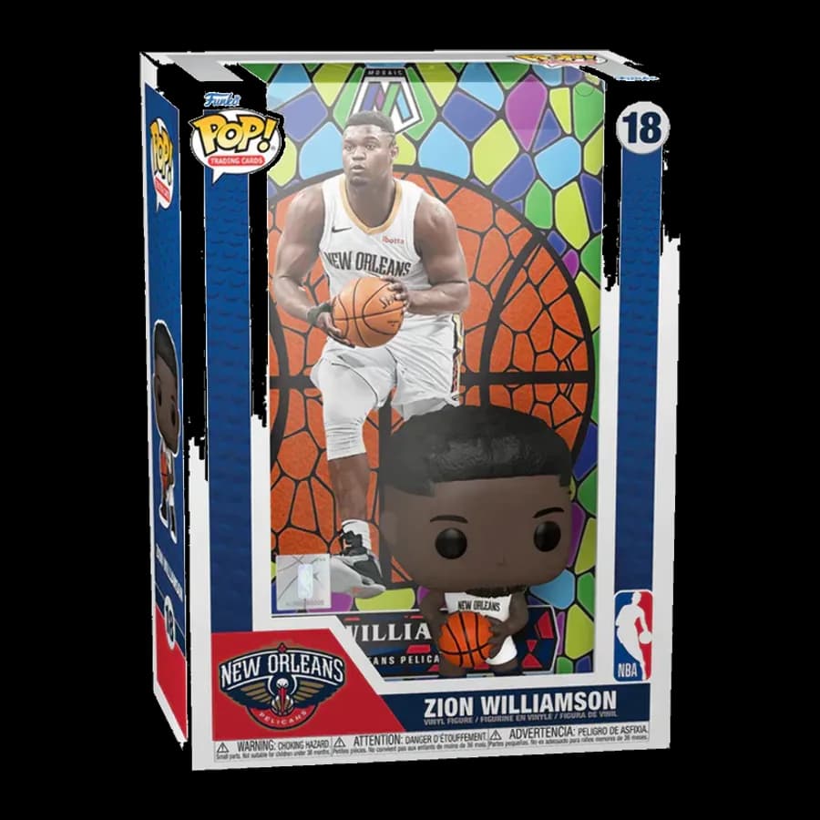 FUNKO POP! TRADING CARDS: NEW ORLEANS PELICANS - ZION WILLIAMSON (MOSAIC) #18 VINYL FIGURE