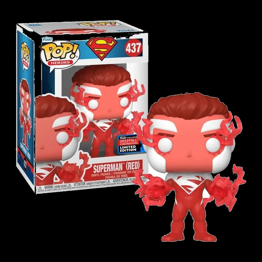 FUNKO POP! HEROES: DC SUPER HEROES - SUPERMAN (RED) (Convention Limited Edition) #437 VINYL FIGURE