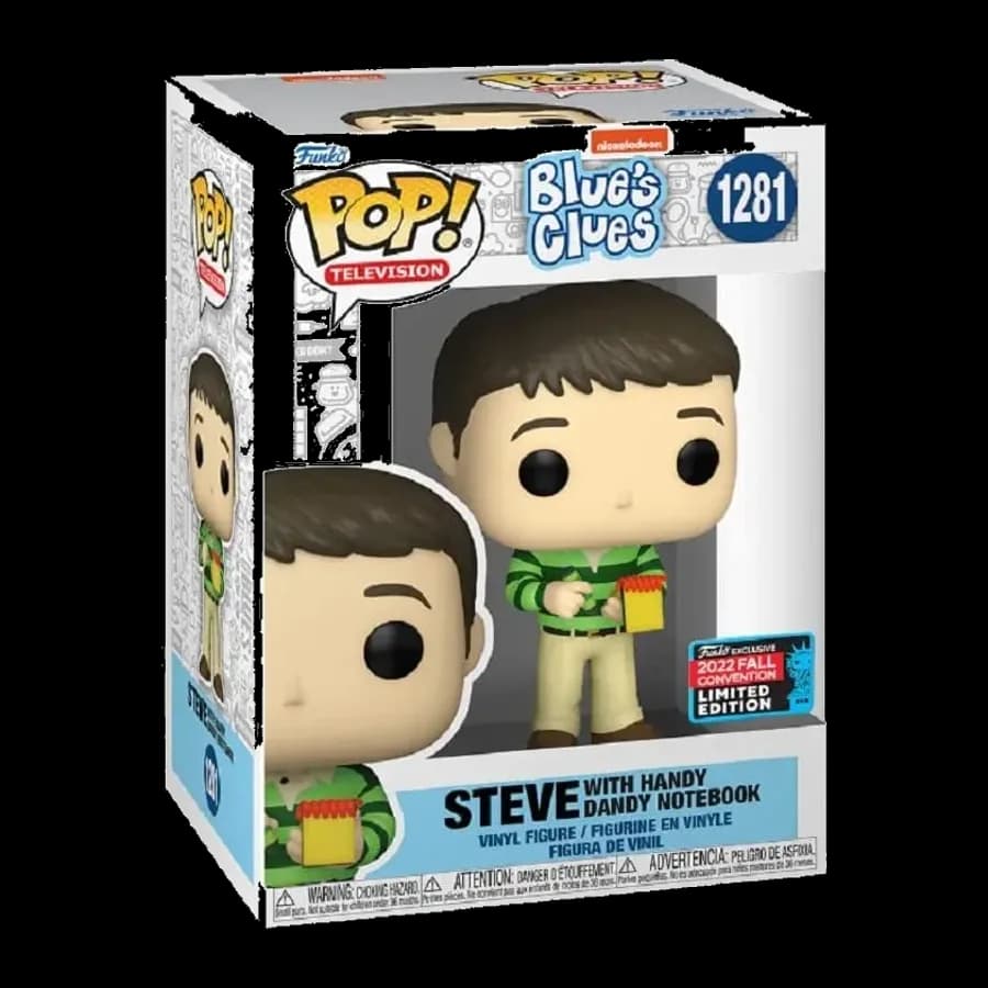 FUNKO POP! TELEVISION: BLUE'S CLUES - STEVE WITH HANDY DANDY NOTEBOOK (2022 Fall Convention Limited Edition) #1281 VINYL FIGURE