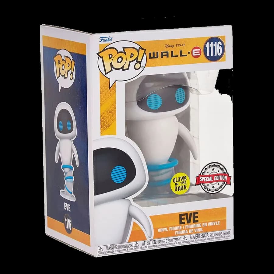 FUNKO POP! DISNEY: WALL-E - EVE (FLYING) (GLOWS IN THE DARK) (Special Edition) #1116 VINYL FIGURE