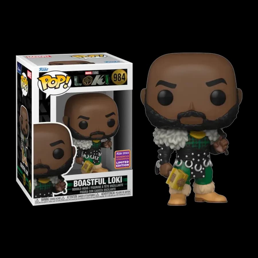 FUNKO POP! MARVEL: LOKI - BOASTFUL LOKI (2022 Wondrous Convention Limited Edition) #984 BOBBLE-HEAD VINYL FIGURE