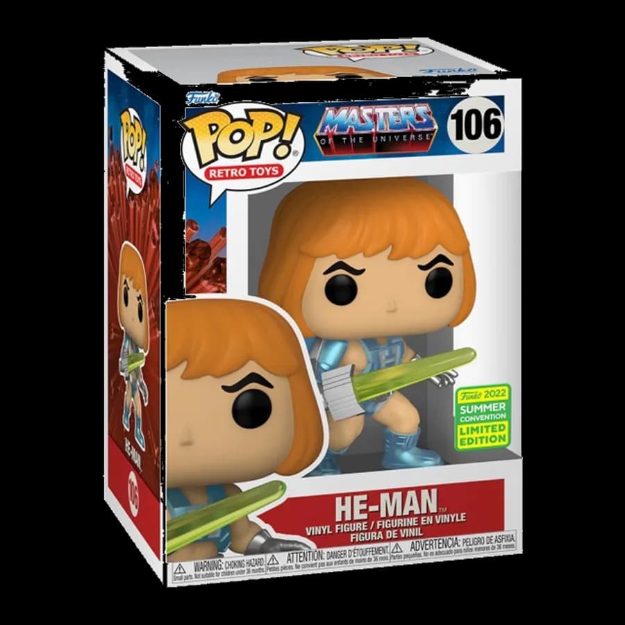 FUNKO POP! RETRO TOYS: MASTERS OF THE UNIVERSE - HE-MAN (LASER POWER) (2022 Summer Convention Limited Edition) #106 VINYL FIGURE