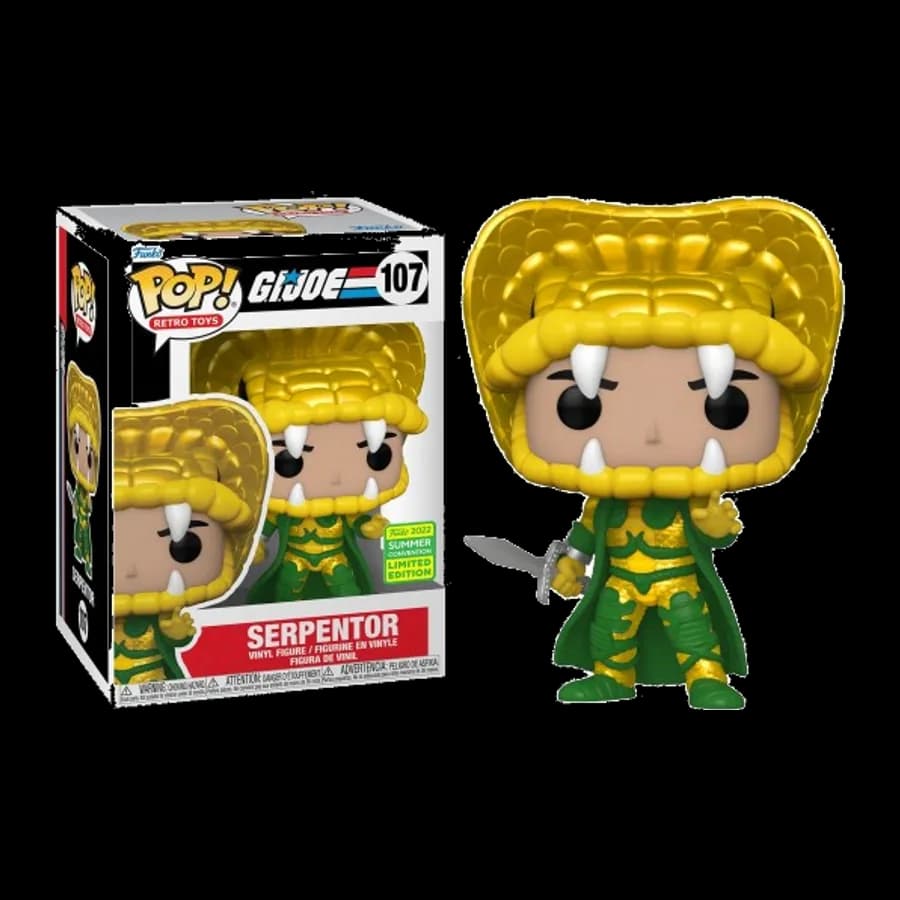 FUNKO POP! RETRO TOYS: G.I. JOE - SERPENTOR (2022 Summer Convention Limited Edition) #107 VINYL FIGURE