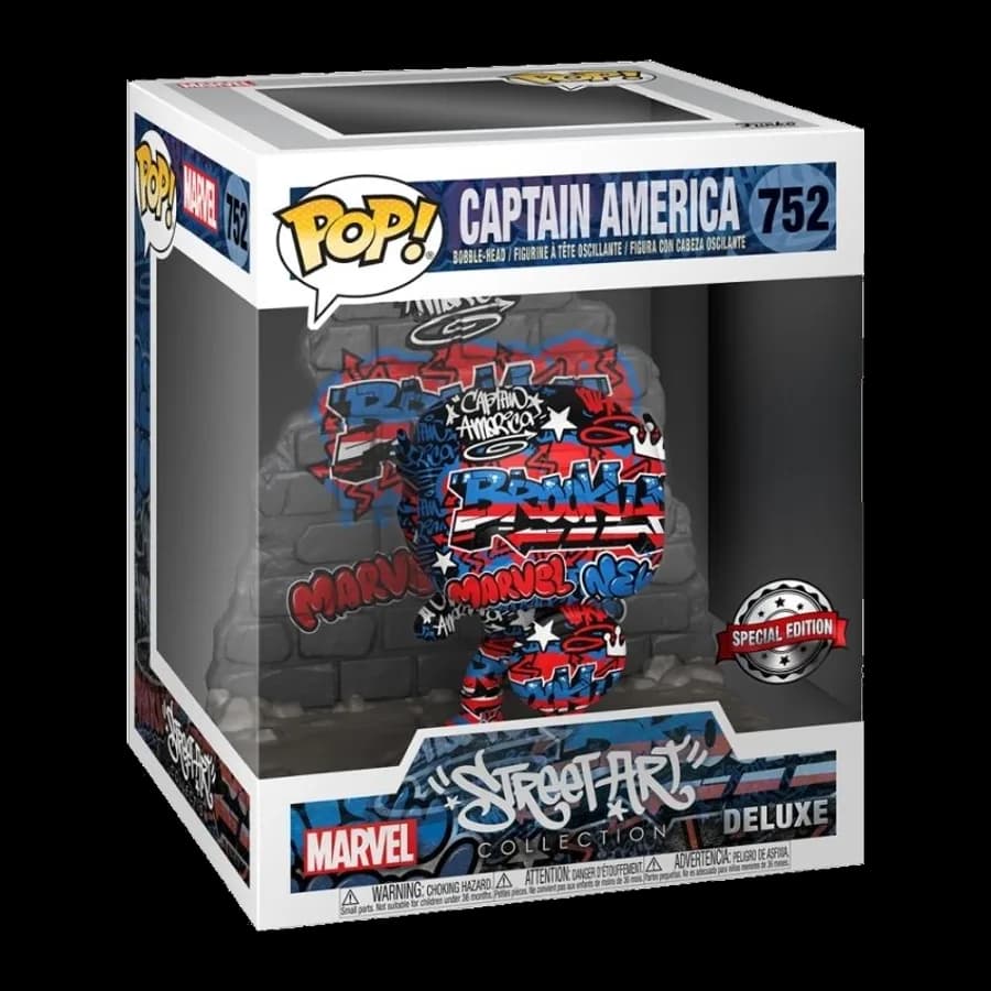 FUNKO POP! STREET ART MARVEL - CAPTAIN AMERICA (Special Edition) #752 BOBBLE-HEAD VINYL FIGURE