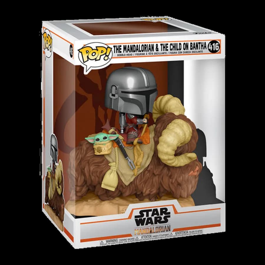 FUNKO POP! STAR WARS - THE MANDALORIAN & THE CHILD ON BANTHA #416 BOBBLE-HEAD VINYL FIGURE