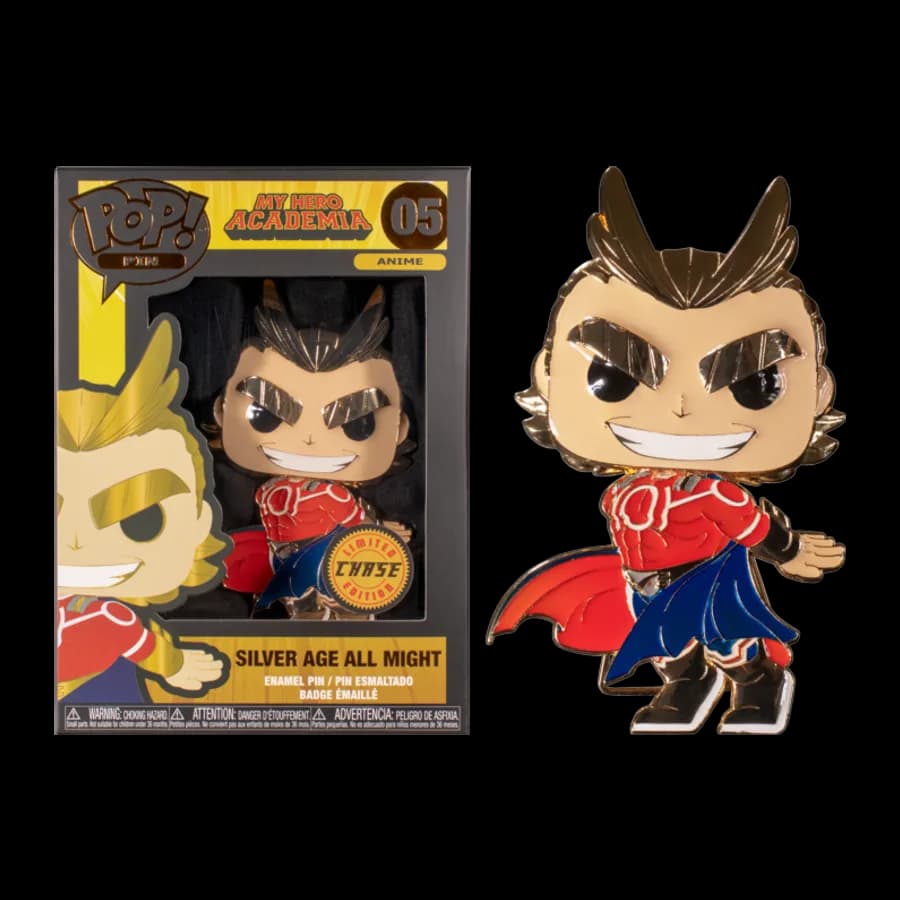 FUNKO POP! MY HERO ACADEMIA - SILVER AGE ALL MIGHT (CHASE EDITION) #05 LARGE ENAMEL PIN