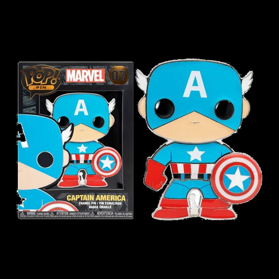 FUNKO POP! MARVEL - CAPTAIN AMERICA #07 LARGE ENAMEL PIN
