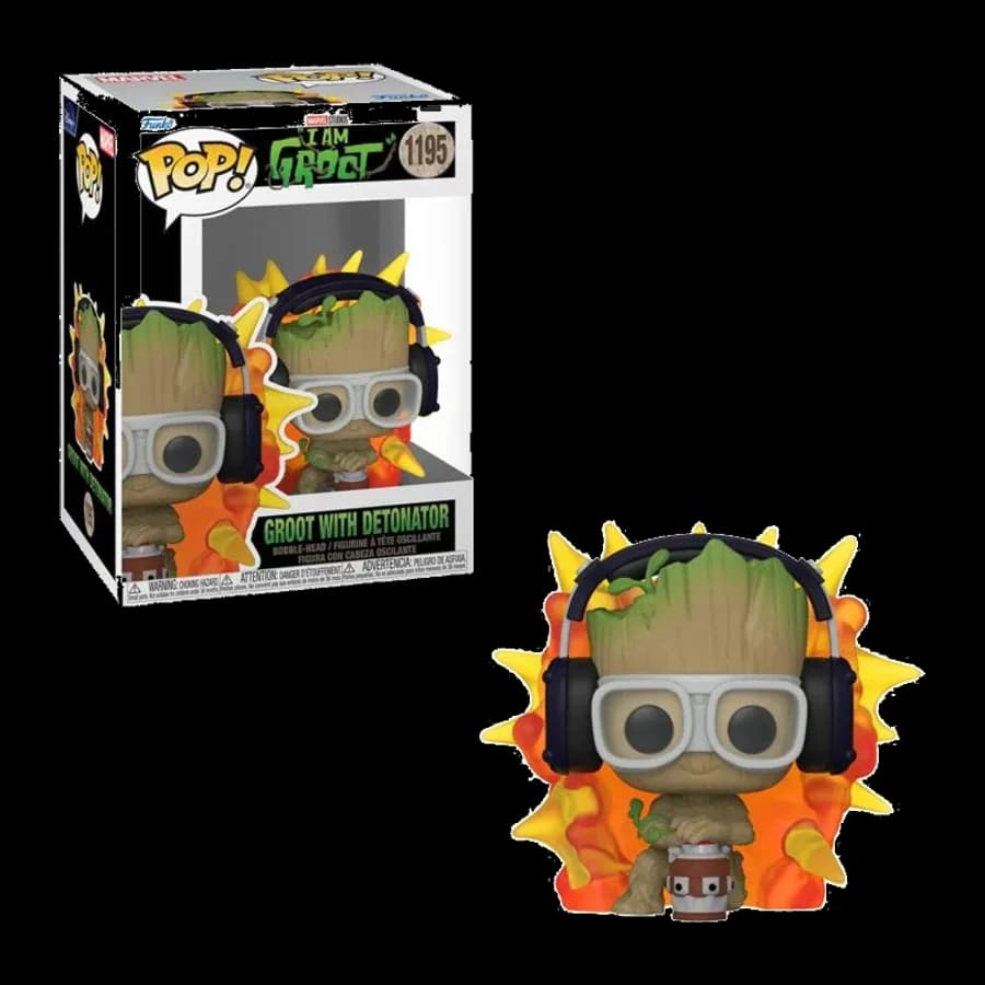 FUNKO POP! MARVEL: I AM GROOT - GROOT WITH DETONATOR #1195 BOBBLE-HEAD VINYL FIGURE
