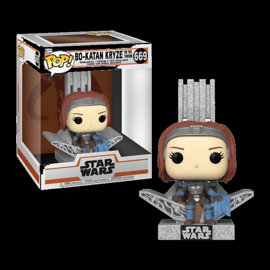 FUNKO POP! DELUXE: DISNEY STAR WARS: THE MANDALORIAN - BO-KATAN KRYZE ON THE THRONE #669 VINYL FIGURE