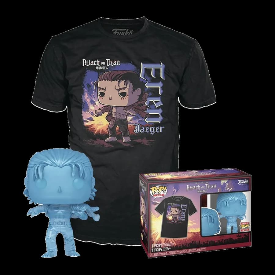 FUNKO POP! & TEE (ADULT): ATTACK ON TITAN FINAL SEASON - EREN JAEGER (WITH MARKS) VINYL FIGURE & T-SHIRT (XL)