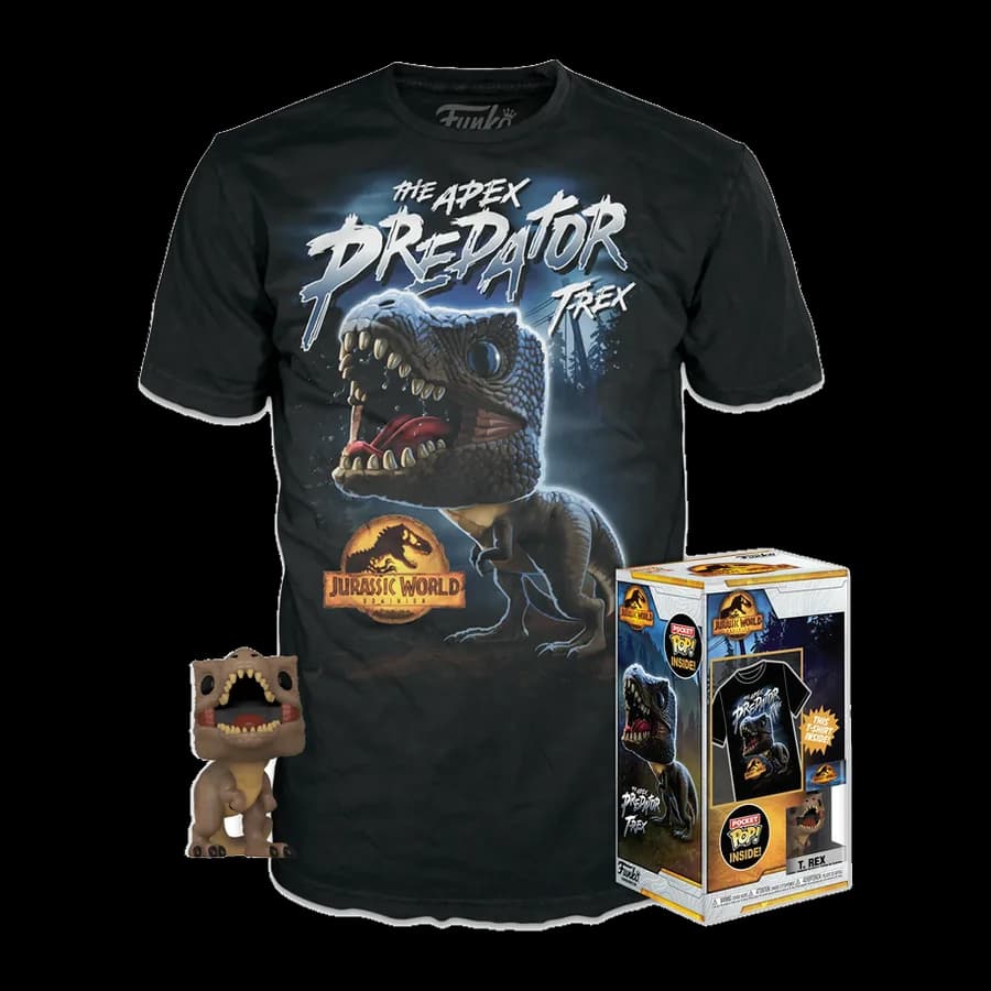 FUNKO POCKET POP! & TEE (CHILD): JURASSIC WORLD DOMINION - T-REX VINYL FIGURE & T-SHIRT (M)