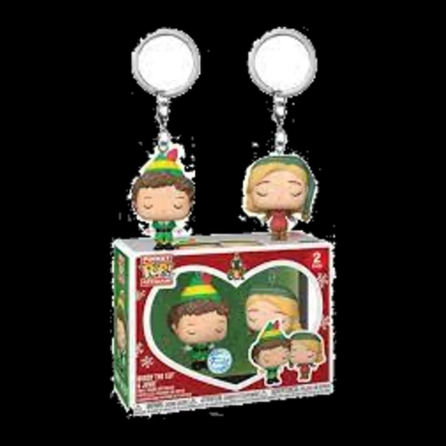 FUNKO POCKET POP! 2-PACK: ELF - BUDDY THE ELF & JOVIE VINYL FIGURES KEYCHAIN