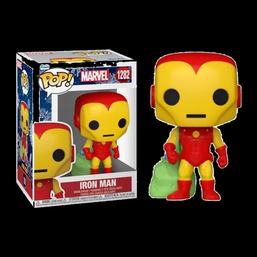 FUNKO POP! MARVEL: HOLIDAY - IRON MAN WITH BAG #1282 BOBBLE-HEAD VINYL FIGURE
