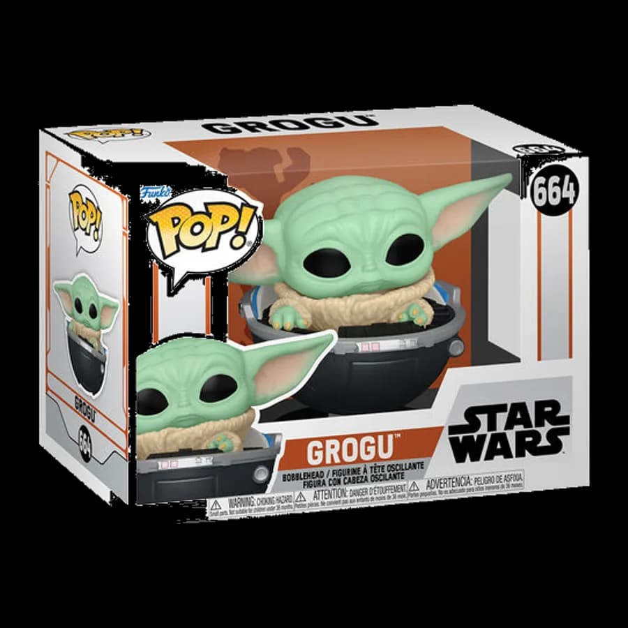 FUNKO POP! DISNEY STAR WARS: THE MANDALORIAN - GROGU #664 BOBBLE-HEAD VINYL FIGURE