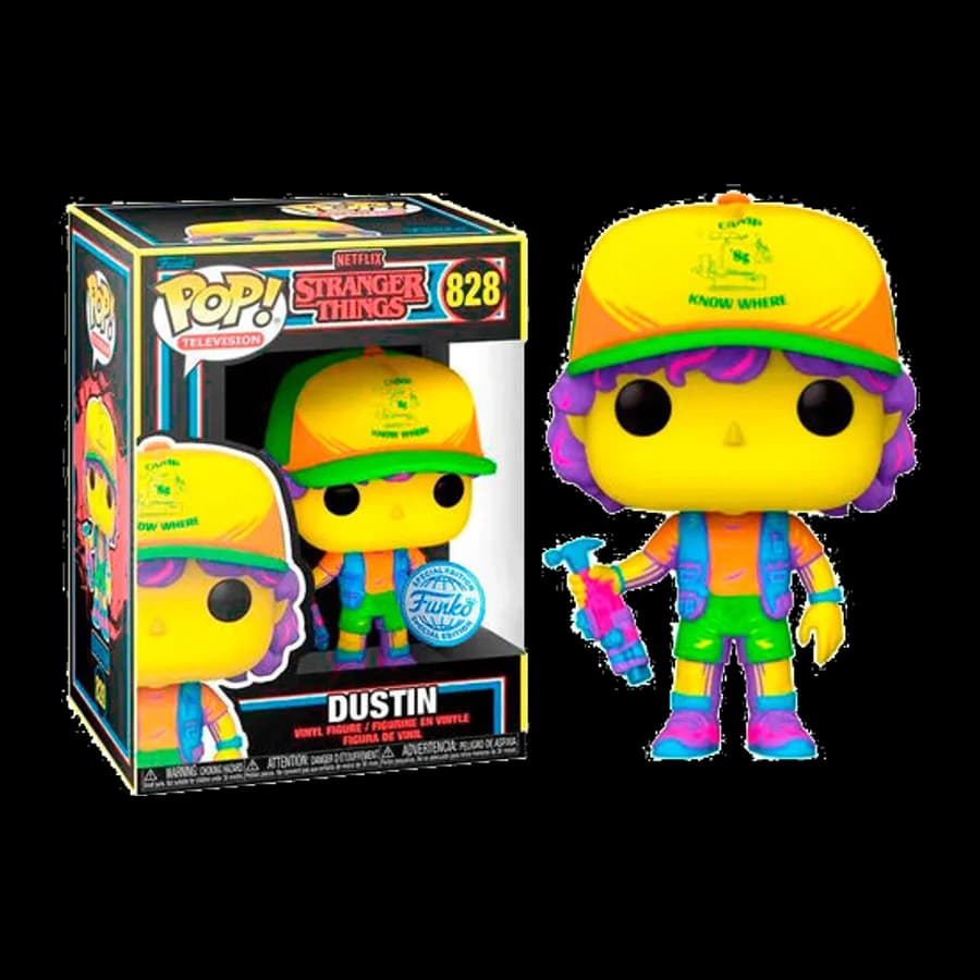 FUNKO POP! TELEVISION: STRANGER THINGS - DUSTIN (BLACKLIGHT) (SPECIAL EDITION) #828 VINYL FIGURE
