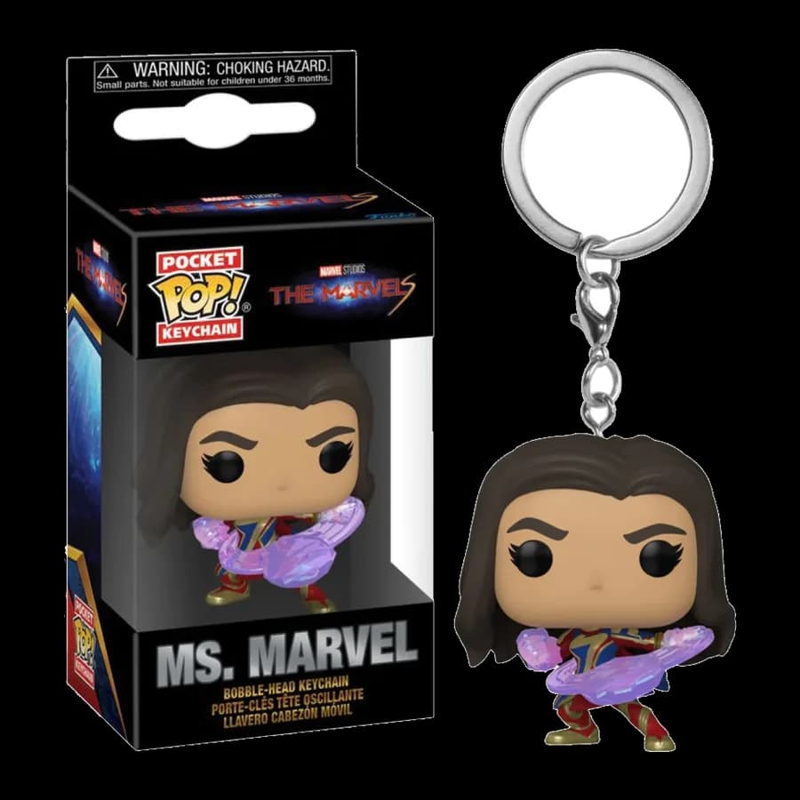 FUNKO POCKET POP! THE MARVELS - MS. MARVEL BOBBLE-HEAD VINYL FIGURE KEYCHAIN