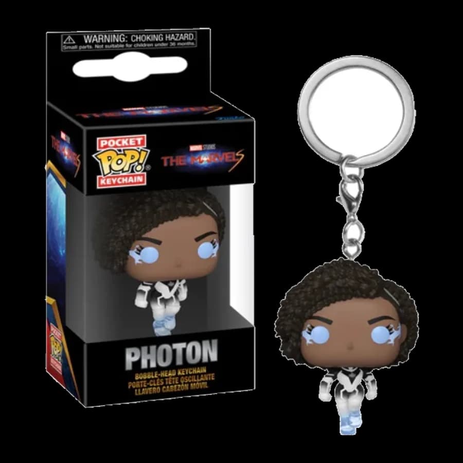 FUNKO POCKET POP! THE MARVELS - PHOTON BOBBLE-HEAD VINYL FIGURE KEYCHAIN