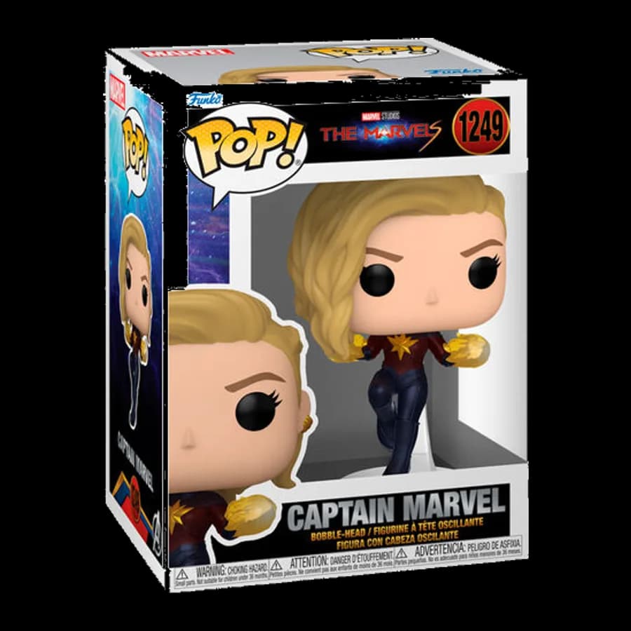 FUNKO POP! THE MARVELS - CAPTAIN MARVEL #1249 BOBBLE-HEAD VINYL FIGURE