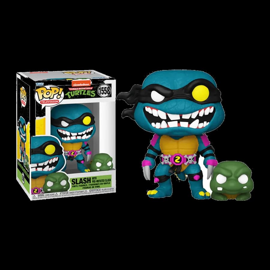 FUNKO POP! TELEVISION: TEENAGE MUTANT NINJA TURTLES - SLASH WITH PRE-MUTATED SLASH #1558 VINYL FIGURE