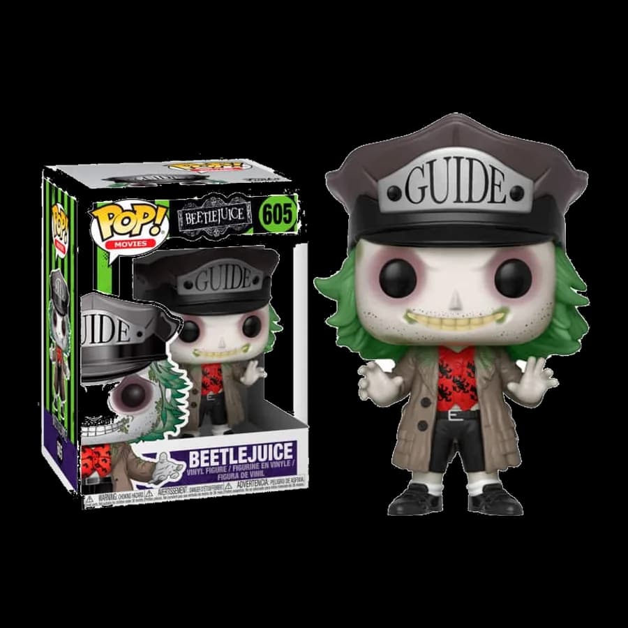 FUNKO POP! MOVIES: BEETLEJUICE - BEETLEJUICE GUIDE WITH HAT #605 VINYL FIGURE