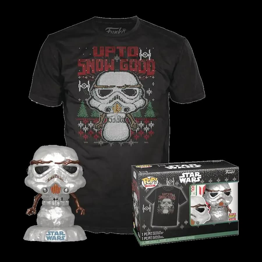 FUNKO POP! & TEE (ADULT): STAR WARS - HOLIDAY STORMTROOPER (METALLIC) VINYL FIGURE & T-SHIRT (S)