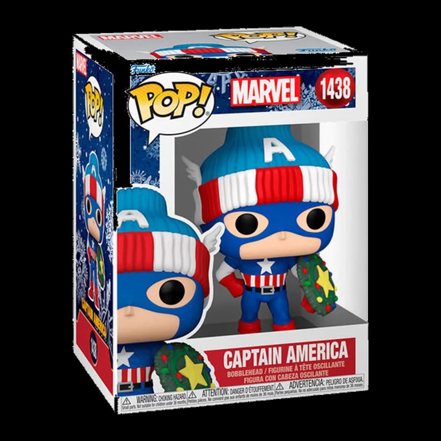 FUNKO POP! MARVEL: HOLIDAY - CAPTAIN AMERICA #1438 BOBBLE-HEAD VINYL FIGURE