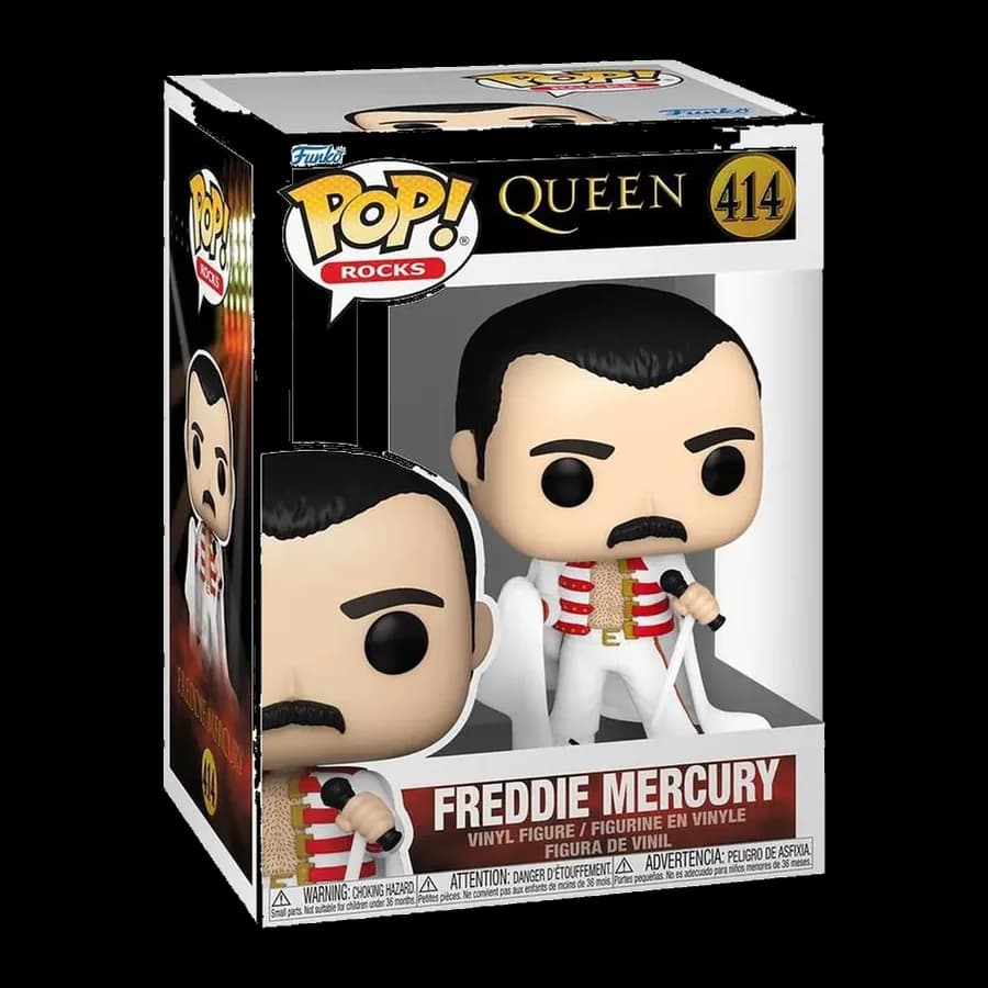 FUNKO POP! ROCKS: QUEEN - FREDDIE MERCURY (WITH CAPE) #414 VINYL FIGURE