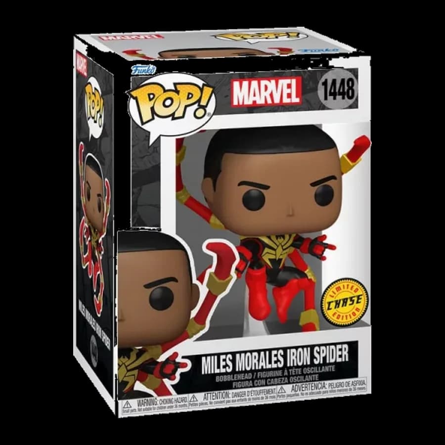 FUNKO POP! MARVEL: SPIDER-MAN - MILES MORALES IRON SPIDER {CHASE EDITION} #1448 BOBBLE-HEAD VINYL FIGURE