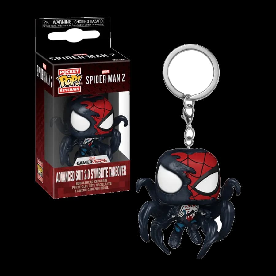 FUNKO POCKET POP! MARVEL: SPIDER-MAN 2 GAMER VERSE - ADVANCED SUIT 2.0 SYMBIOTE TAKEOVER VINYL FIGURE KEYCHAIN