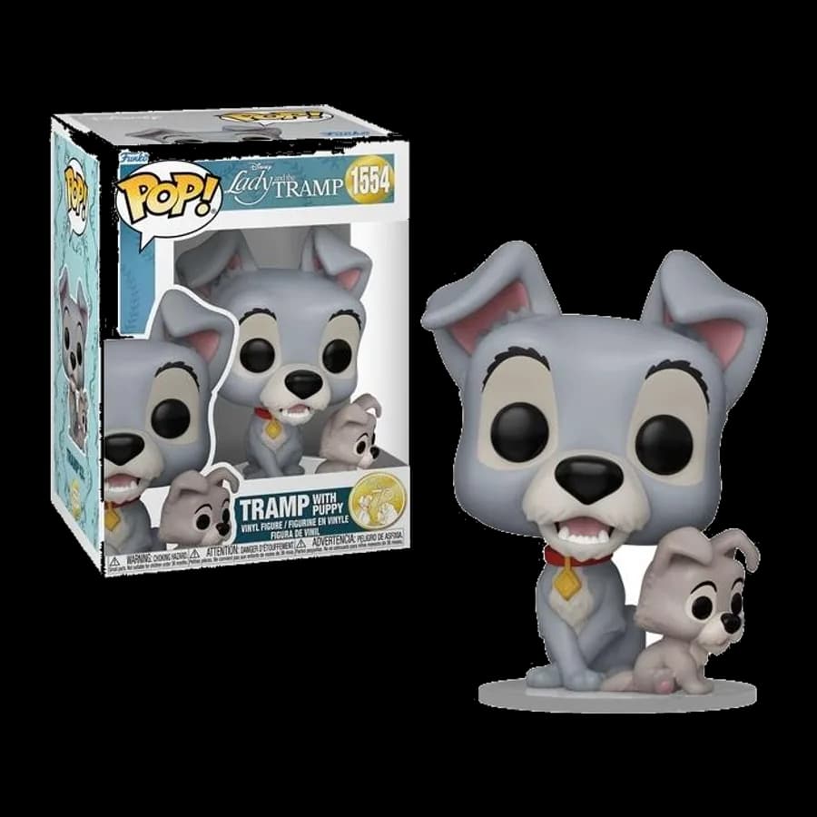 FUNKO POP! DISNEY: LADY & THE TRAMP (70th ANNIVERSARY) - TRAMP WITH PUPPY #1554 VINYL FIGURE