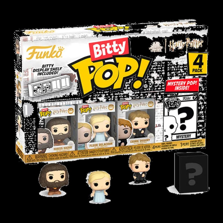 FUNKO BITTY POP! 4-PACK: HARRY POTTER GOBLET OF FIRE - RUBEUS HAGRID, FLEUR DELACOUR, CEDRIC DIGGORY VINYL FIGURES