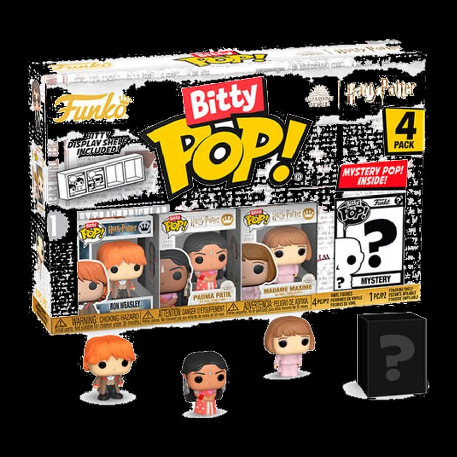 FUNKO BITTY POP! 4-PACK: HARRY POTTER GOBLET OF FIRE - RON WEASLEY, PADMA PATIL, MADAME MAXIM VINYL FIGURES