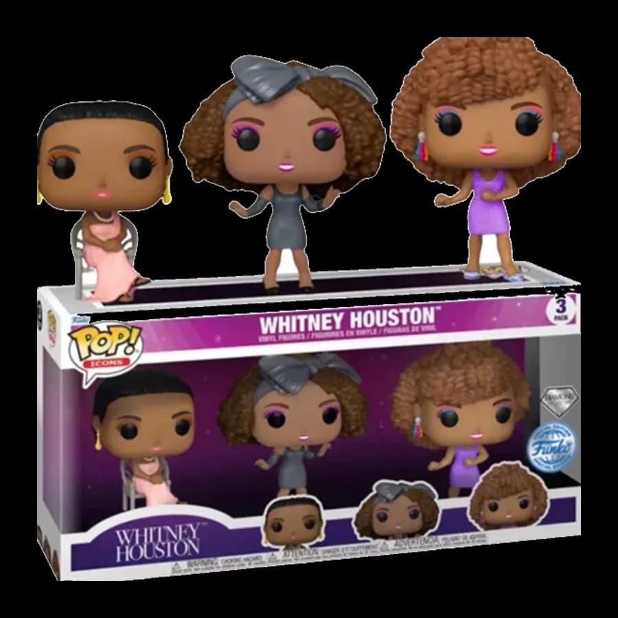 FUNKO POP! ICONS: WHITNEY HOUSTON (DIAMOND COLLECTION) (SPECIAL EDITION) 3-PACK VINYL FIGURE