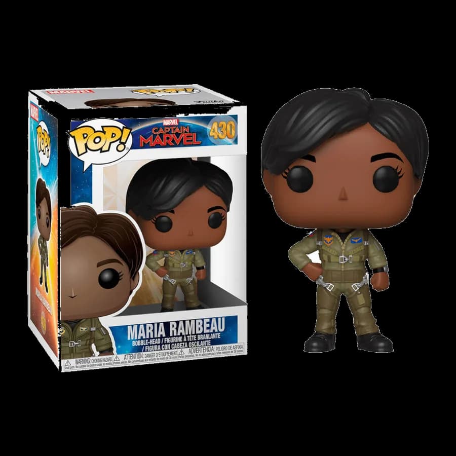 FUNKO POP! MARVEL : CAPTAIN MARVEL - MARIA RAMBEAU # 430 BOBBLE-HEAD VINYL FIGURE