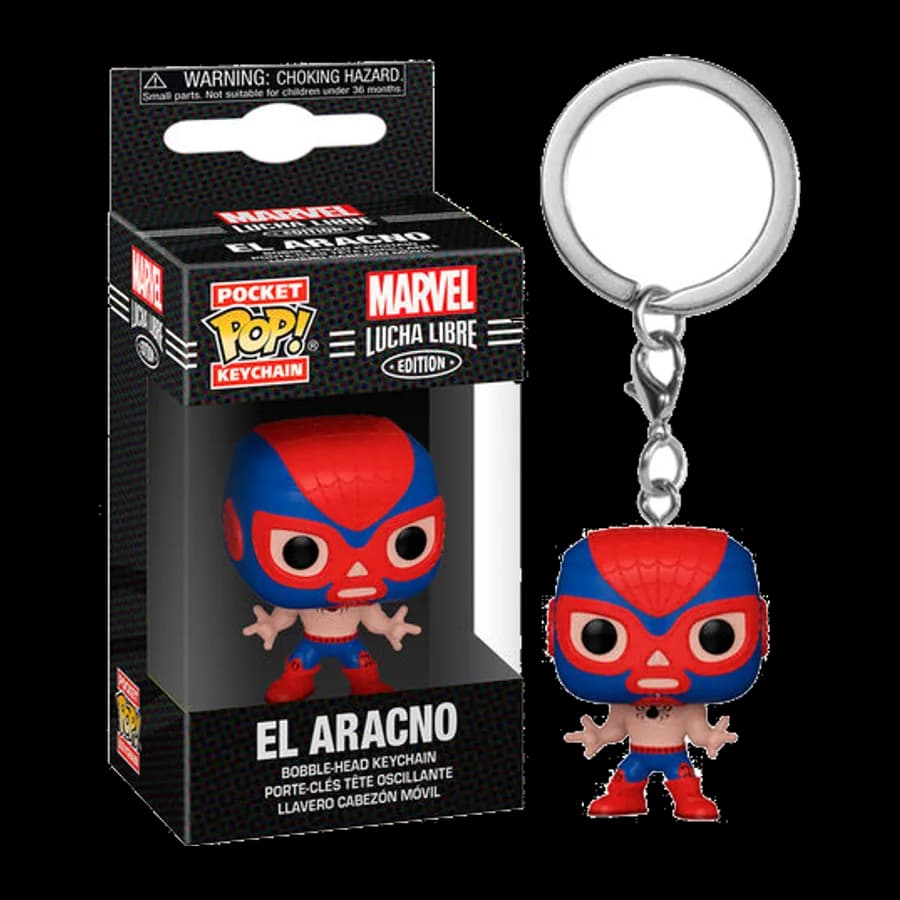 FUNKO POCKET POP! MARVEL LUCHA LIBRE EDITION - EL ARACNO BOBBLE-HEAD VINYL FIGURE KEYCHAIN