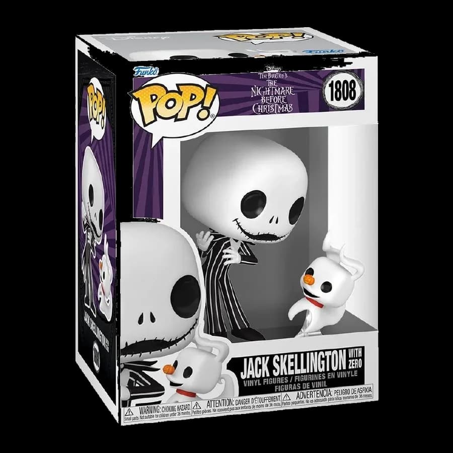 FUNKO POP! DISNEY: THE NIGHTMARE BEFORE CHRISTMAS - JACK SKELLINGTON WITH ZERO #1808 VINYL FIGURE