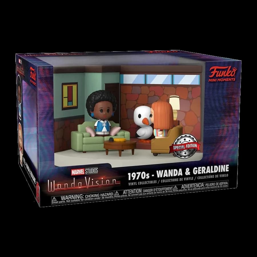 Funko Mini Moments: Marvel Studios WandaVision - 1970s - Wanda & Geraldine (Living Room) (Special Edition) Vinyl Collectibles